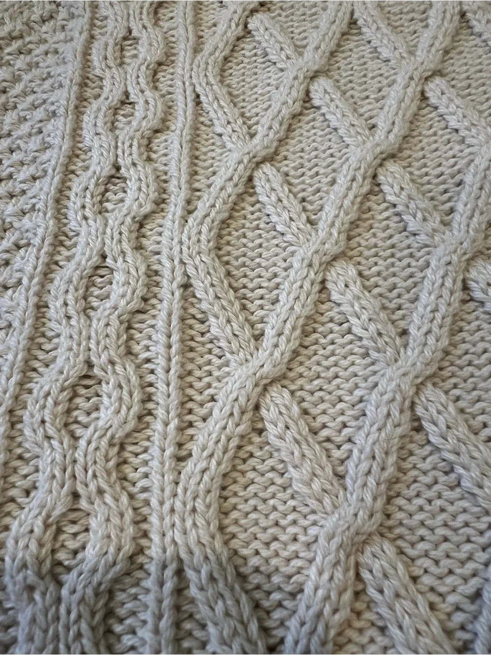 J. Crew Cream Cable Knit Crewneck Sweater